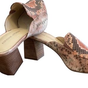 Adrienne Vittadini NEW Snake Chunk Heel Mule Size 7.5